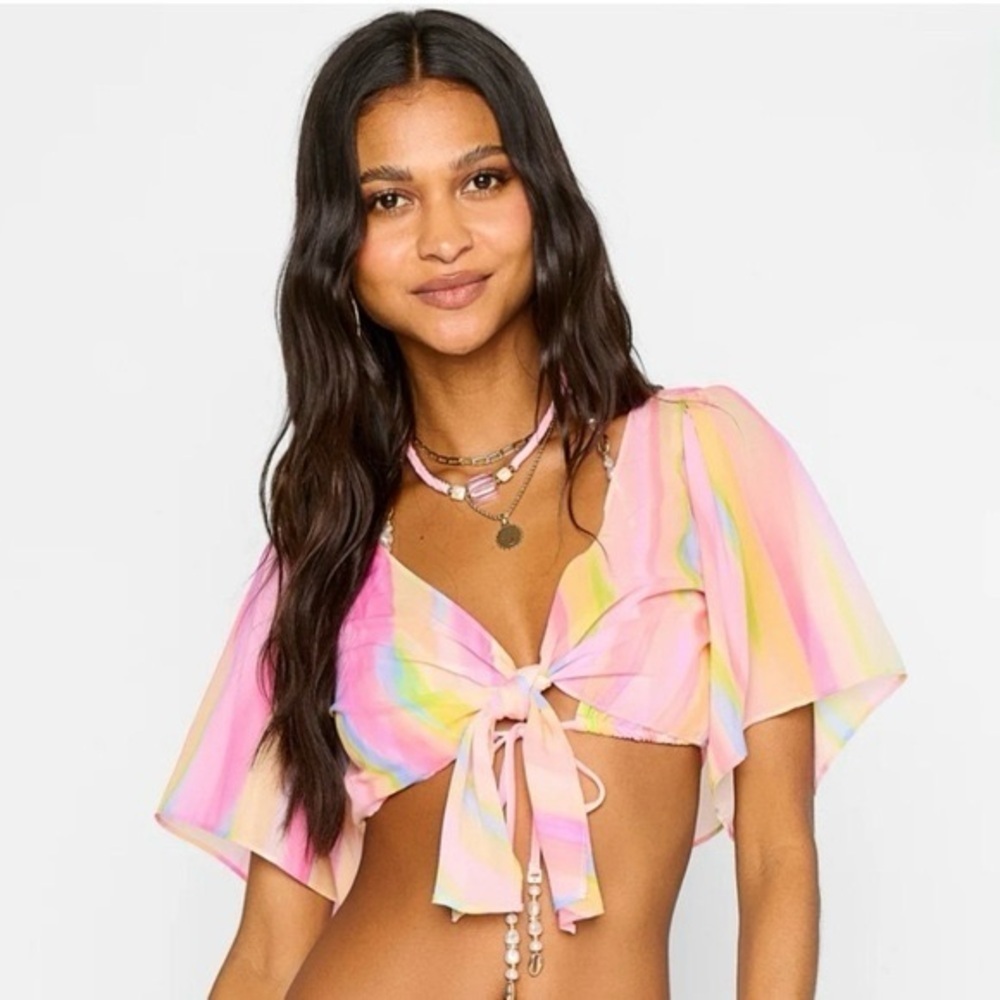 Beach Bunny Mae Tie Front Top